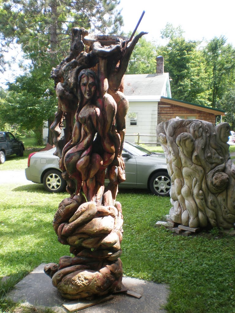Grange hall chain saw art