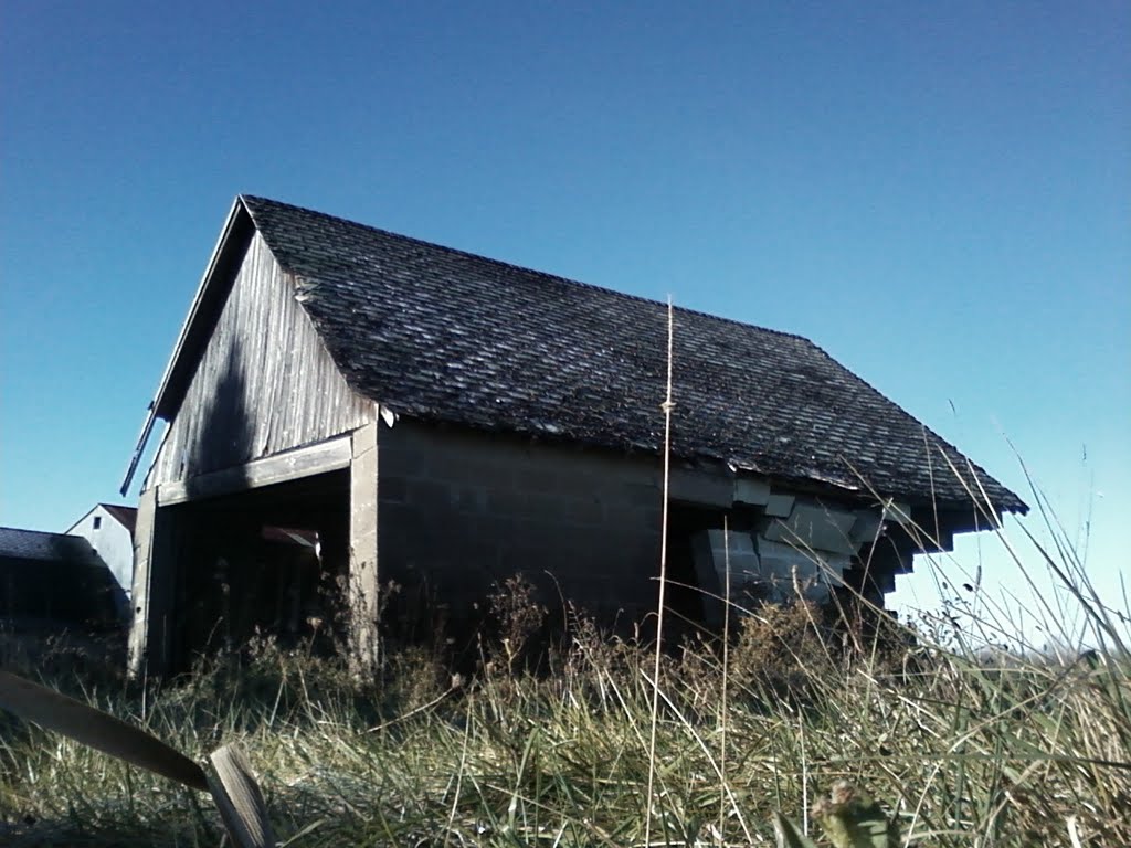 Shed with a bite out