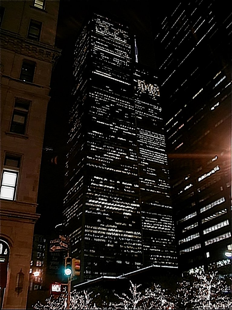 05030052 March 5th, 2000 New York WTC Twin Towers at night  - NW view
