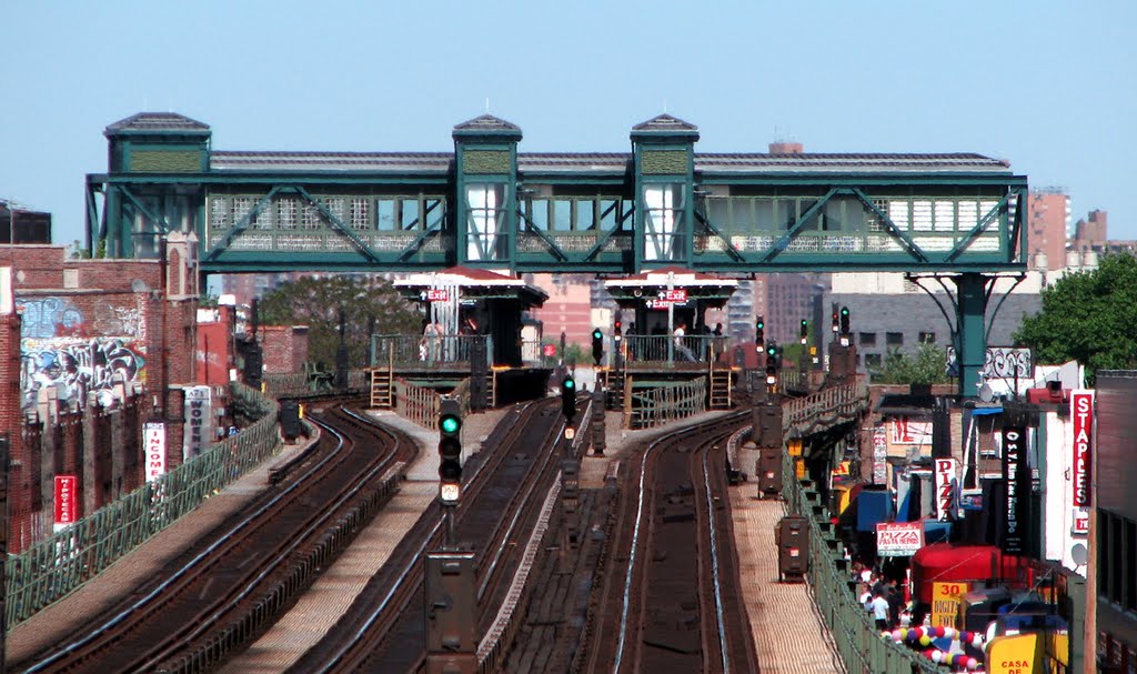 Riding the #7 train to Flushing.