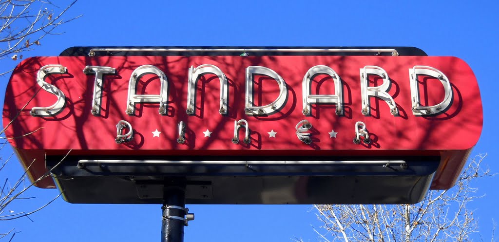 Standard Diner is located in the former Caruthers & Maudlin service station built in 1938, Central Ave, Historic Route 66, Albuquerque, NM