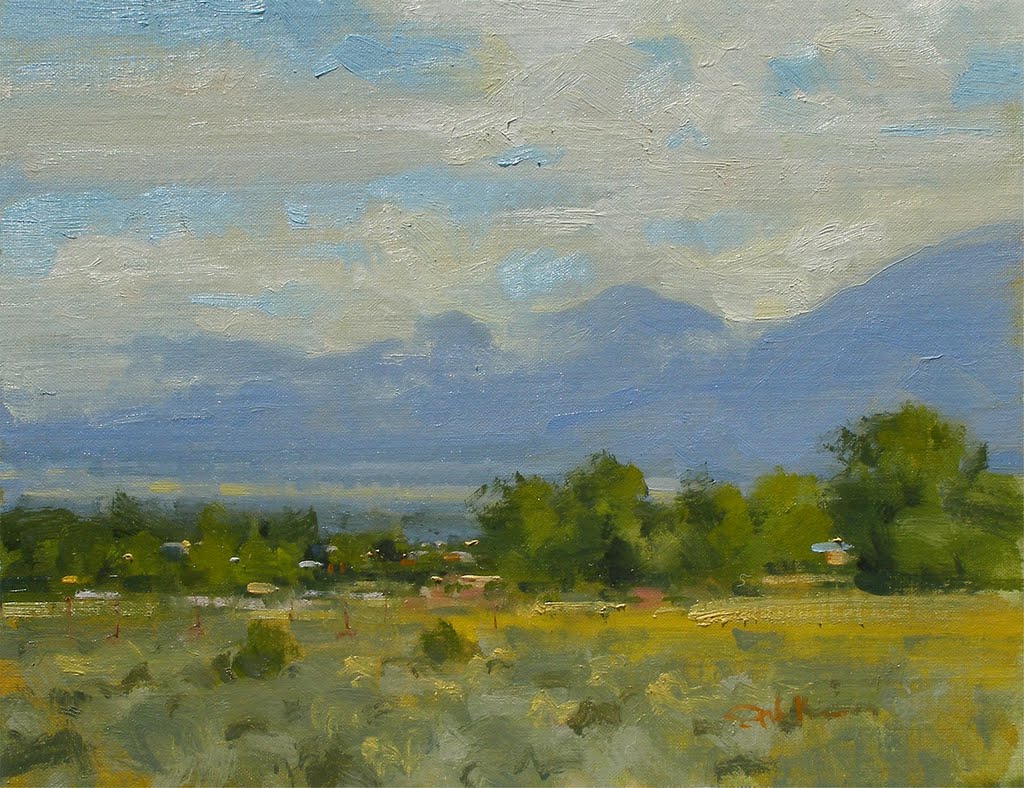 View from Llano, Taos, NM, oil - 11x14"