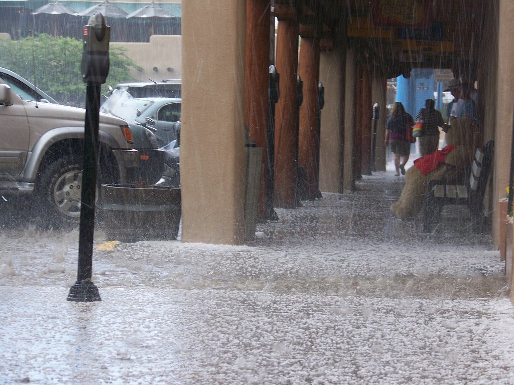 A rare sight, hail in Taos in June