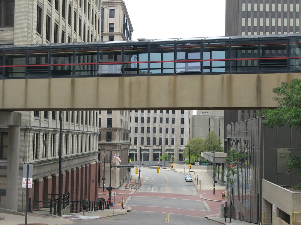 looking down E. Bowery at High St., Akron, Ohio