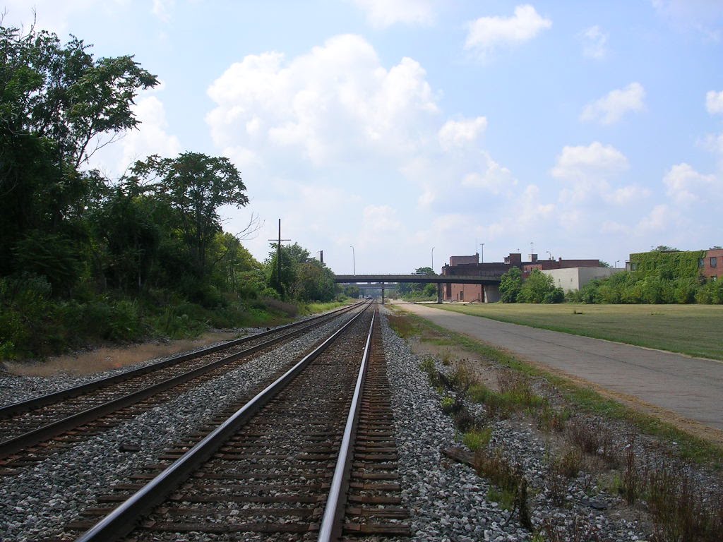 Akron Transit Center CSX Tracks South View 01