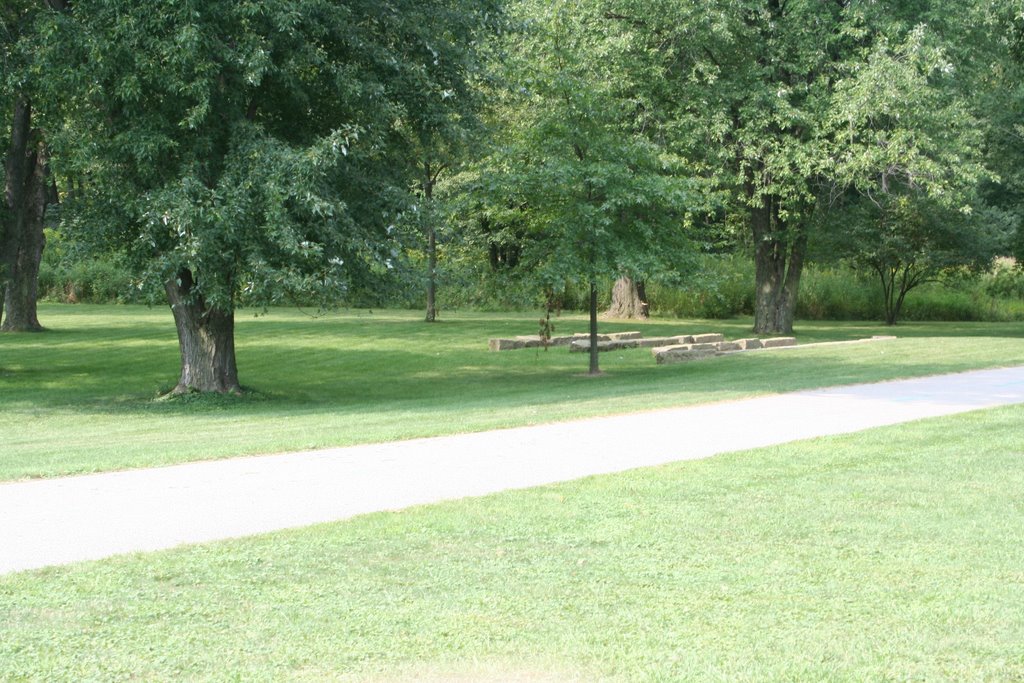 Meadow between canal and river