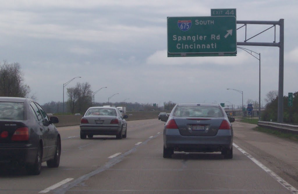 Exit 44 to I-675 South & Spangler Rd on I-70 Westbound & OH-4 Southbound 04/24/2011