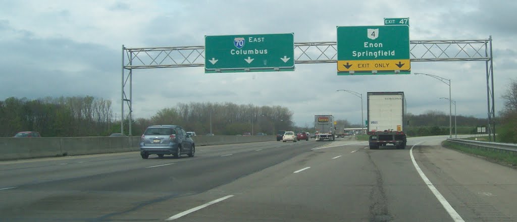 Exit 47 to OH-4 North on I-70 Eastbound 04/24/2011