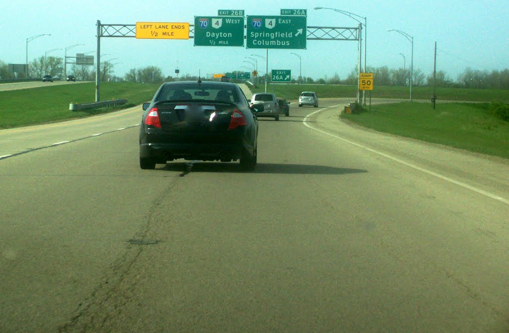 Exit 26A to I-70 East & OH-4 North on I-675 Northbound 04/30/2011