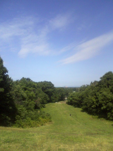 overlook of east cleveland in forest hills park