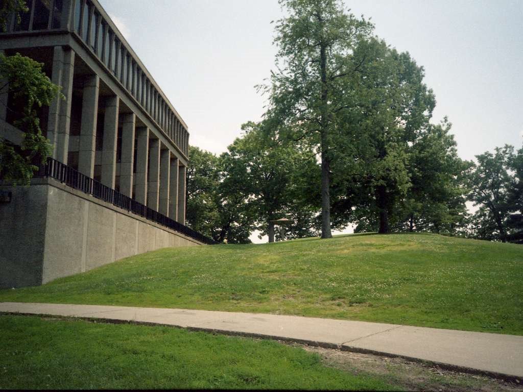 On the 4th of May 1970 National Guard troops charged up this hill past Taylor Hall to the "Pagoda" chasing unarmed students