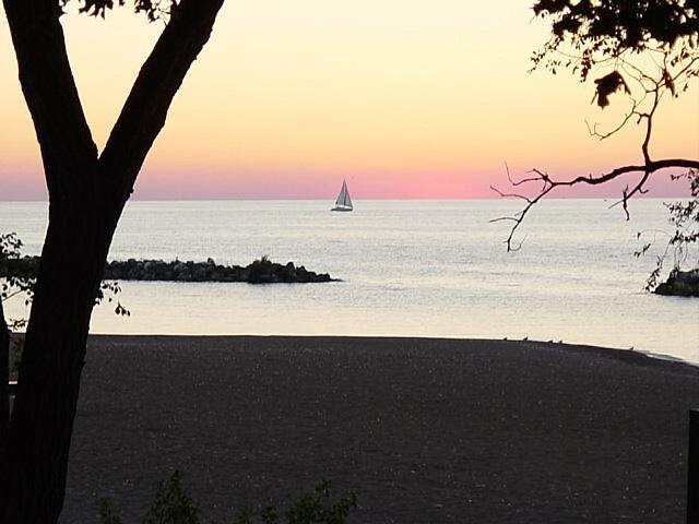 Sun set at Lake View, looking N.West