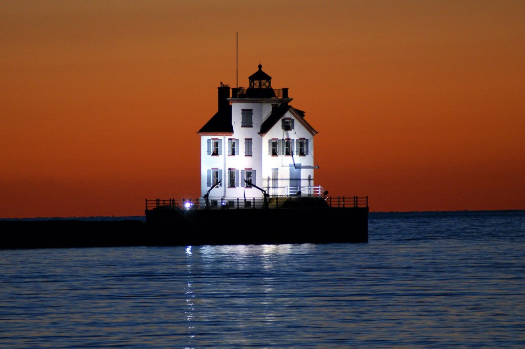 Lorain Lighthouse at Night