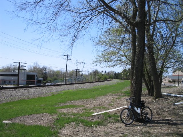 Power substation and tracks headed north