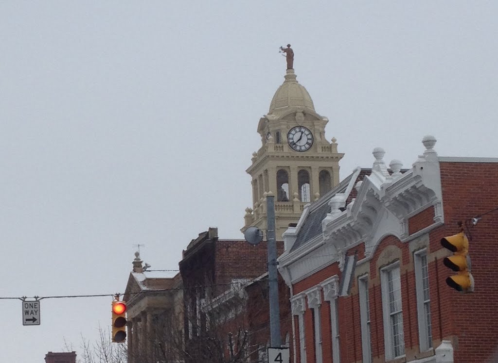 The top of the Marion County Court House.