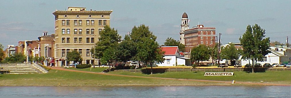 Mariettas Ohio River Levy (from Williamstown, WV)