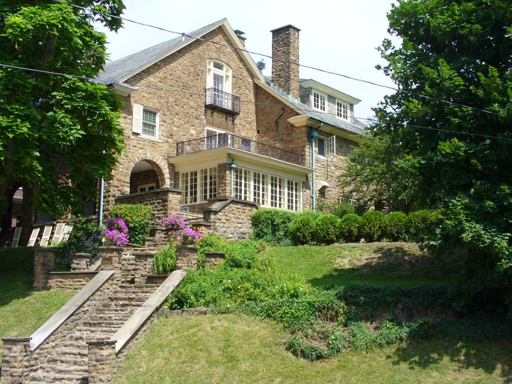 House built on bank of hill