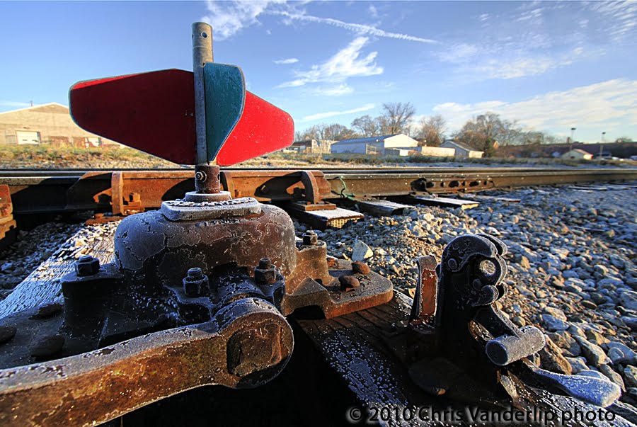 Railroad signal with frost
