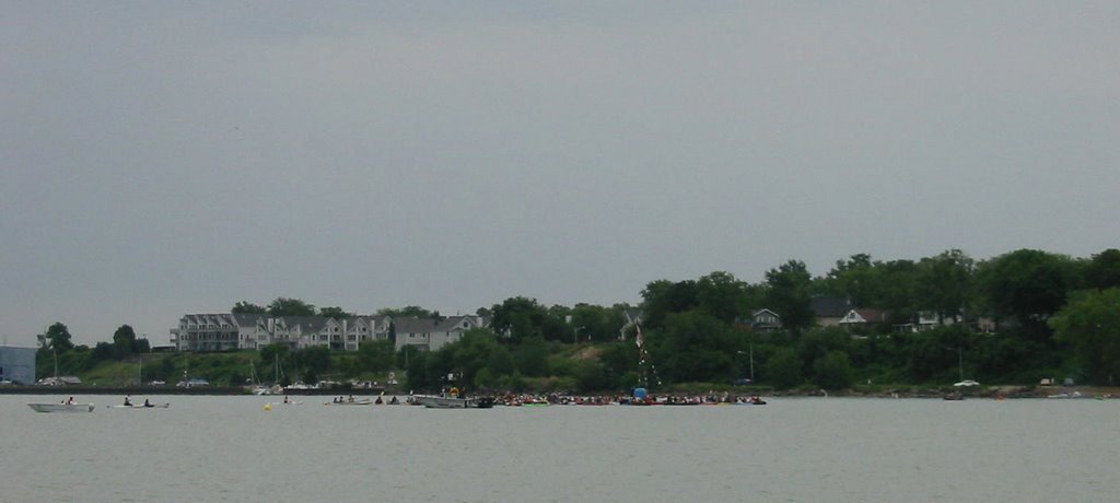 Canoe raft at Fairport Harbor