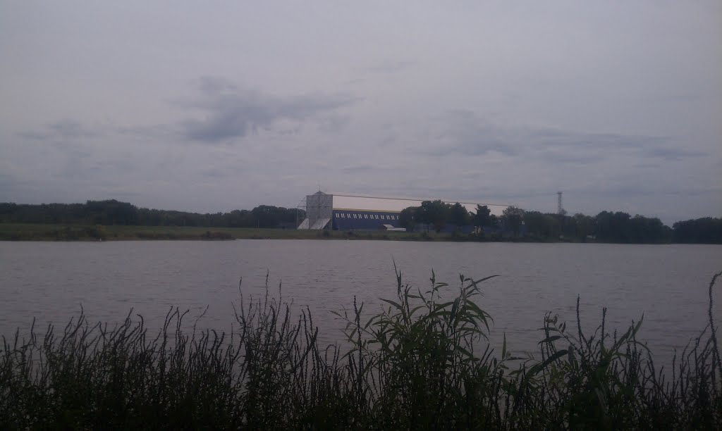 The Goodyear Hanger across Wingfoot Lake