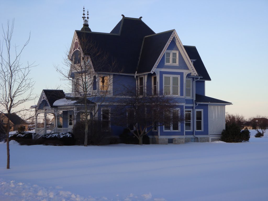 New Bremen, Ohio, Blue, House, Snow,