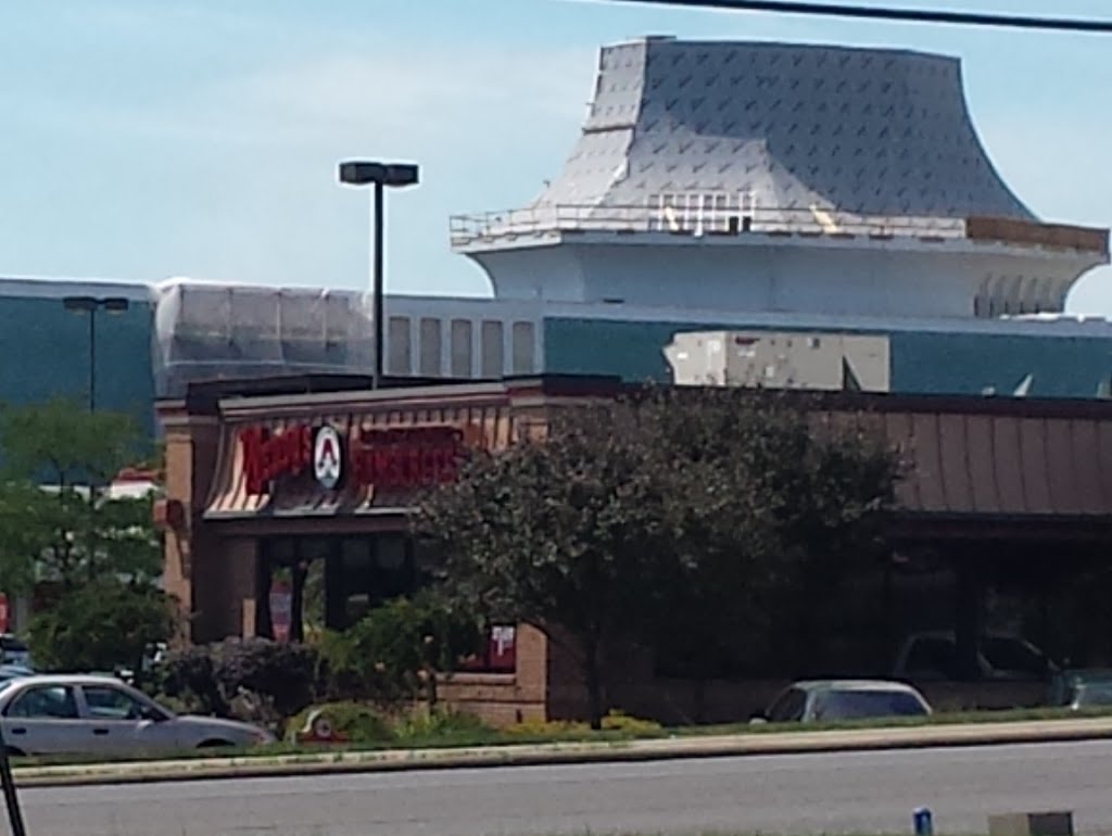 Putting a new roof on the mall.