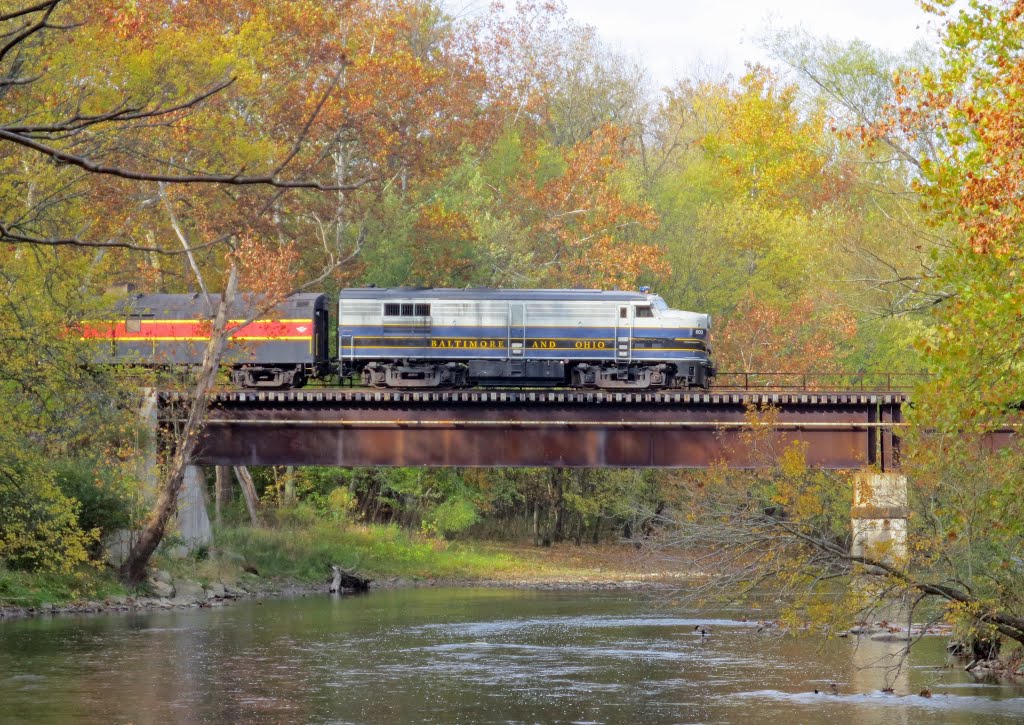 Cuyahoga Valley Railroad Train between Boston Mills and Peninsula, Ohio  October 2012