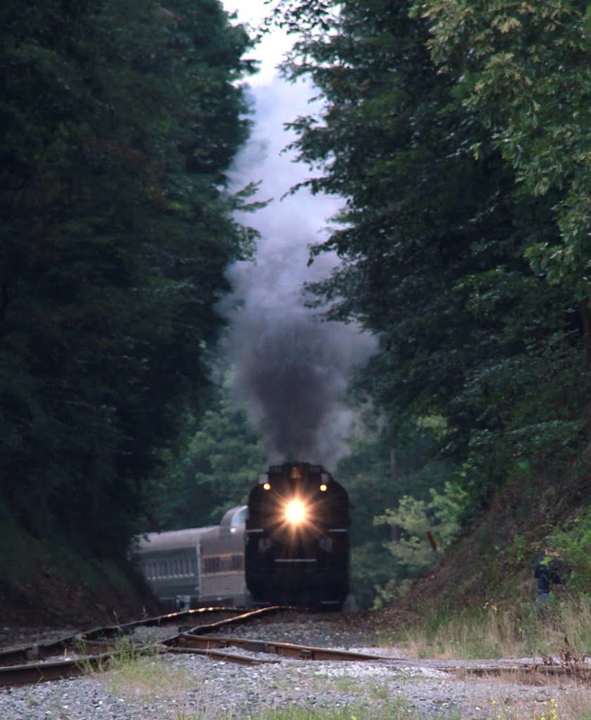 NKP 765 Steam in the Valley on the Cuyahoga Valley Scenic Railroad approaching Peninsula, Ohio, September 7, 2013