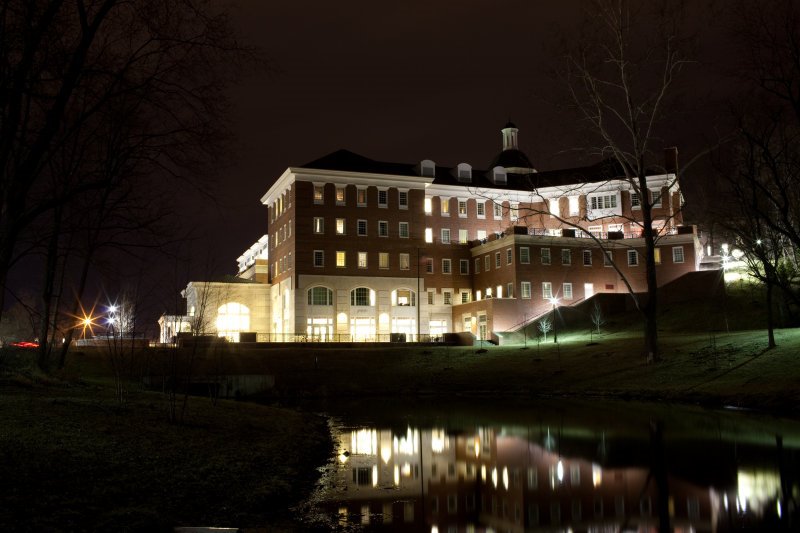 A late night scenery view of baker center