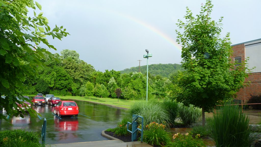 Rainbow over Athens Public Library, Athens, Ohio
