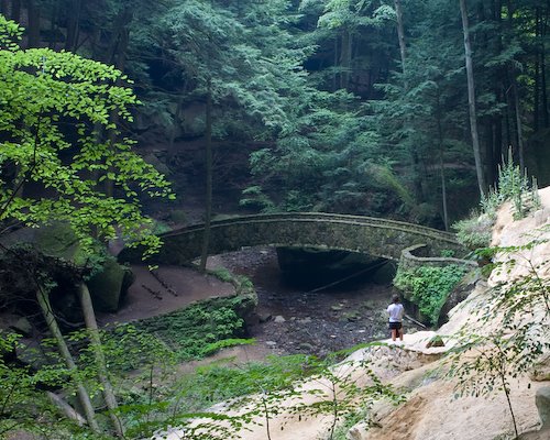 Bridge at Old Mans Cave - Hocking Hills
