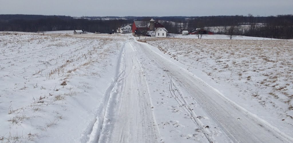 Tracks to the Amish farm.