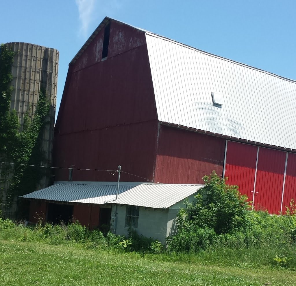 Barn and silo.