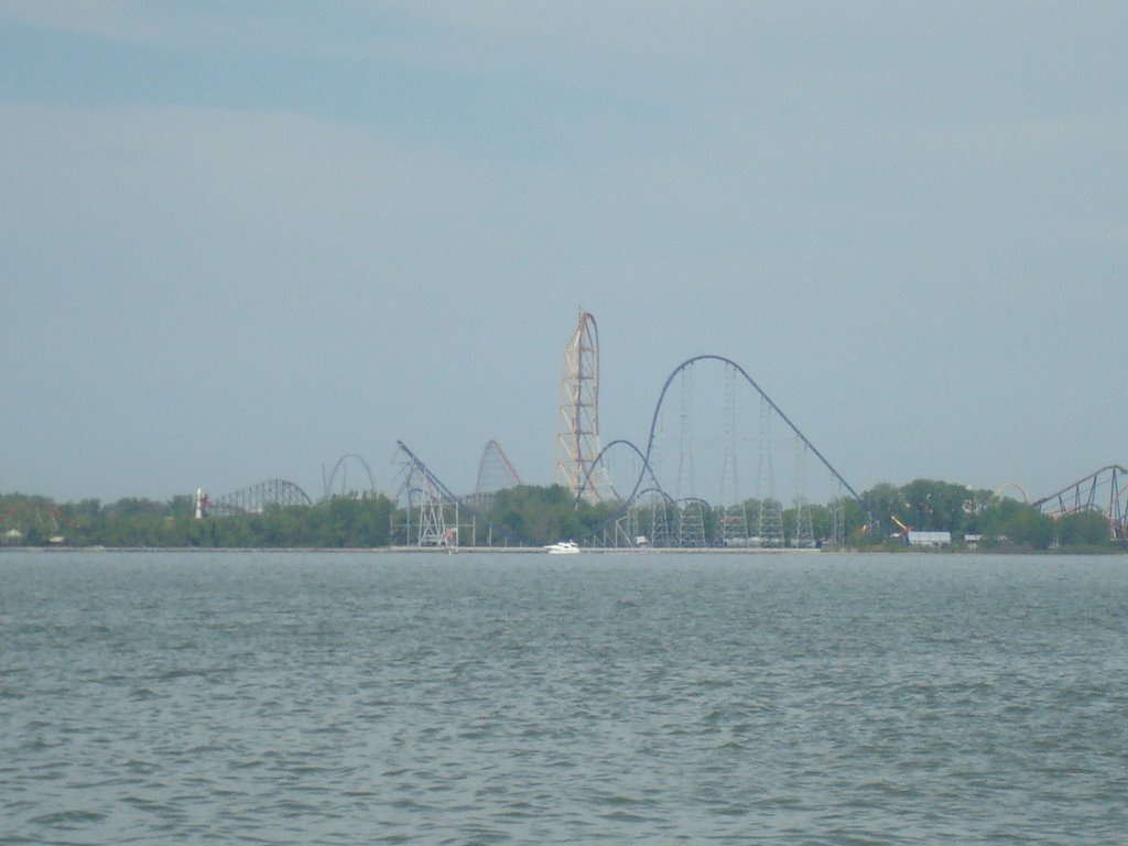 Cedar Point view from Sandusky Harbor