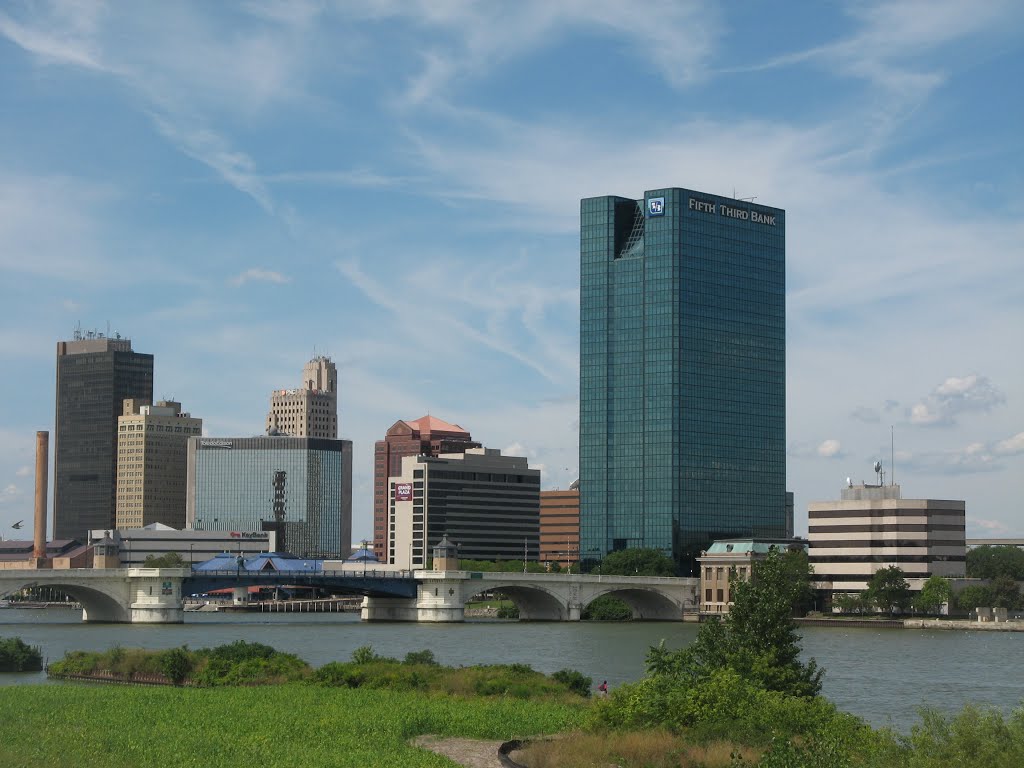 skyline across the Maumee River, Toledo, Ohio