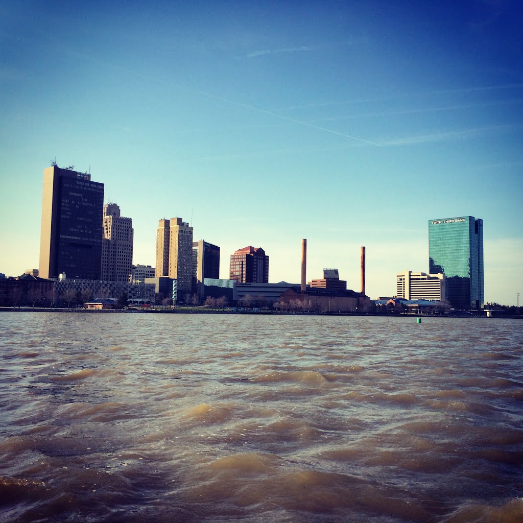 Toledo Skyline seen from a boat on the Maumee River