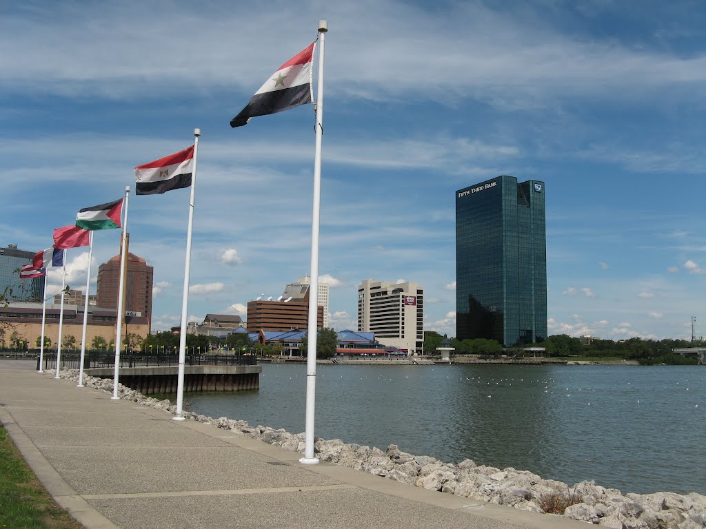 looking across the Maumee River at downtown Toledo