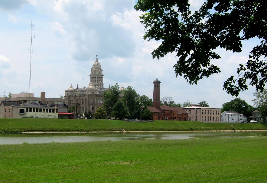 Miami County Courthouse from across the river