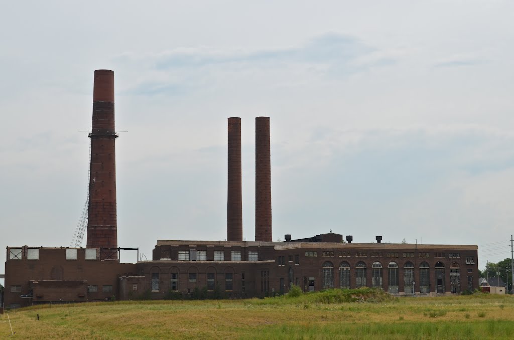 Smoke stacks in downtown Toledo