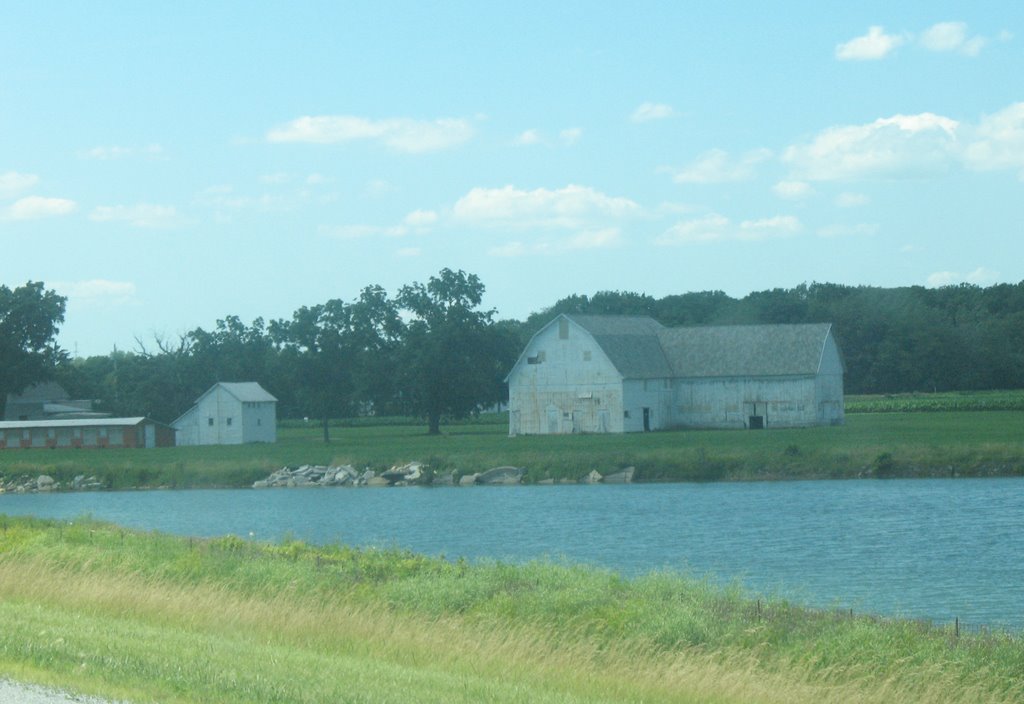 Barn on a pond