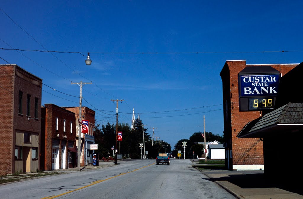 Downtown Custar, Ohio Main Street  USA (89 degrees)