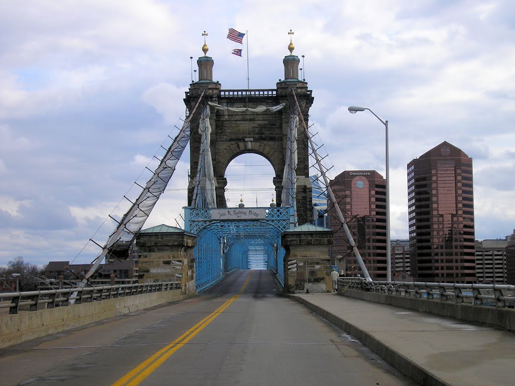 John A. Roebling Bridge Ohio side---st