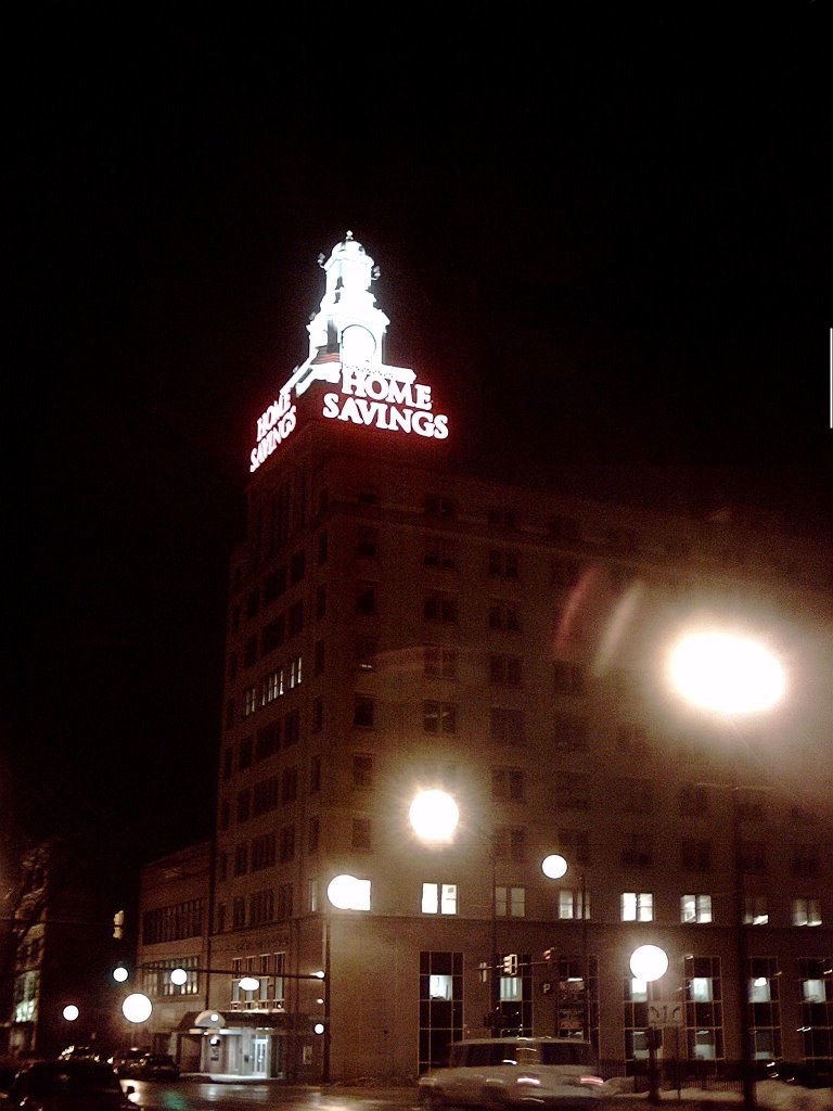 Home Savings Bld night time