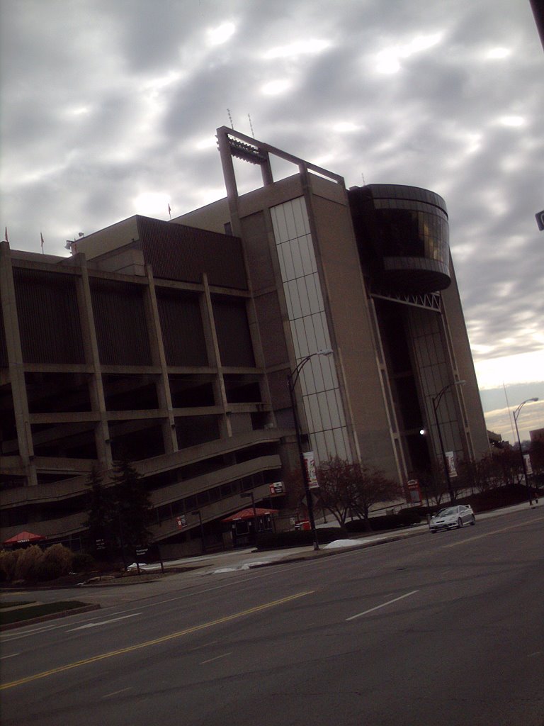 SE view from Fifth Ave of YSU Stambaugh Stadium