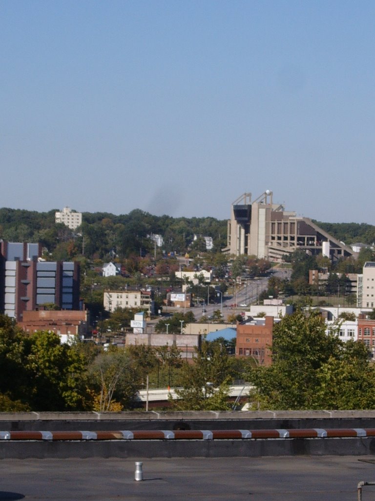 Valley view of Fifth Ave and Stambaugh Stadium