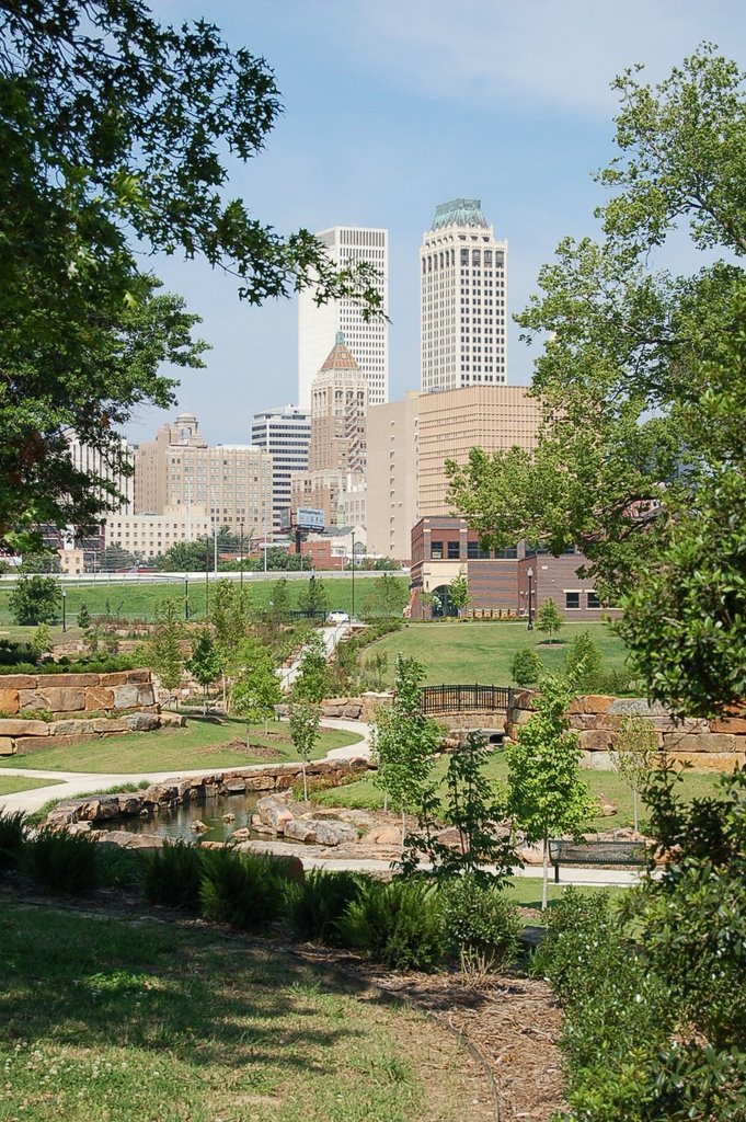 View of Downtown Tulsa from east end of Central Park