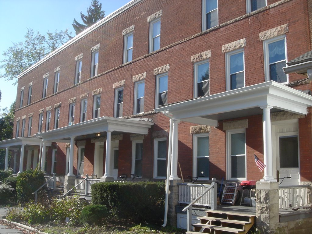 Houses on Wallace St in Stroudsburg, Pennsylvania on October 29, 2007