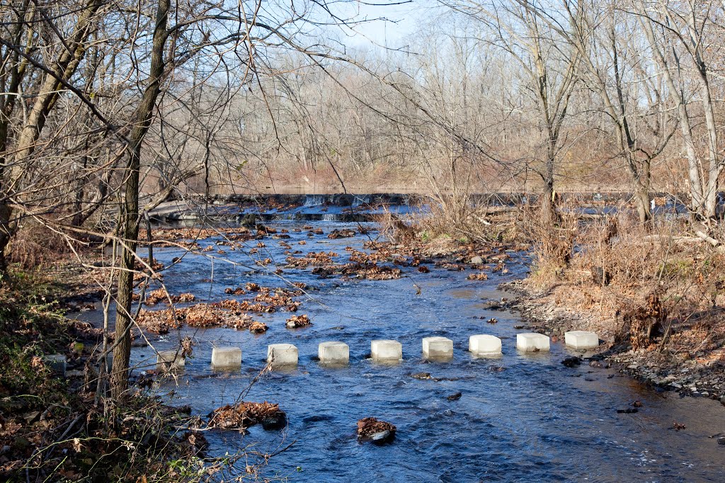 Green Ribbon Trail crossing the Wissahickon Creek upstream of Mt Pleasant Ave