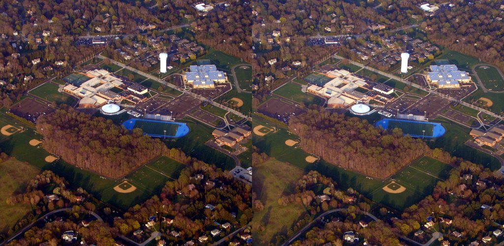 DSC05514 Wissahickon High School Aerial  Stereoscopic Cross-Eyed 3D 4/24/07 -  E view