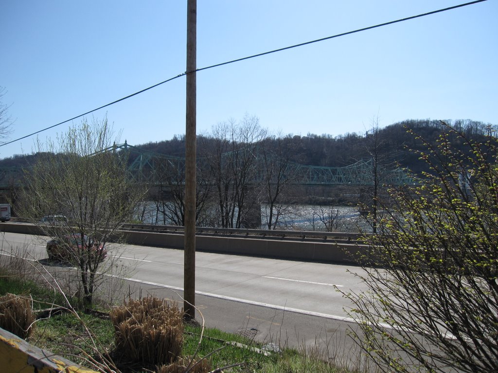 View of Ambridge bridge from Vine St.